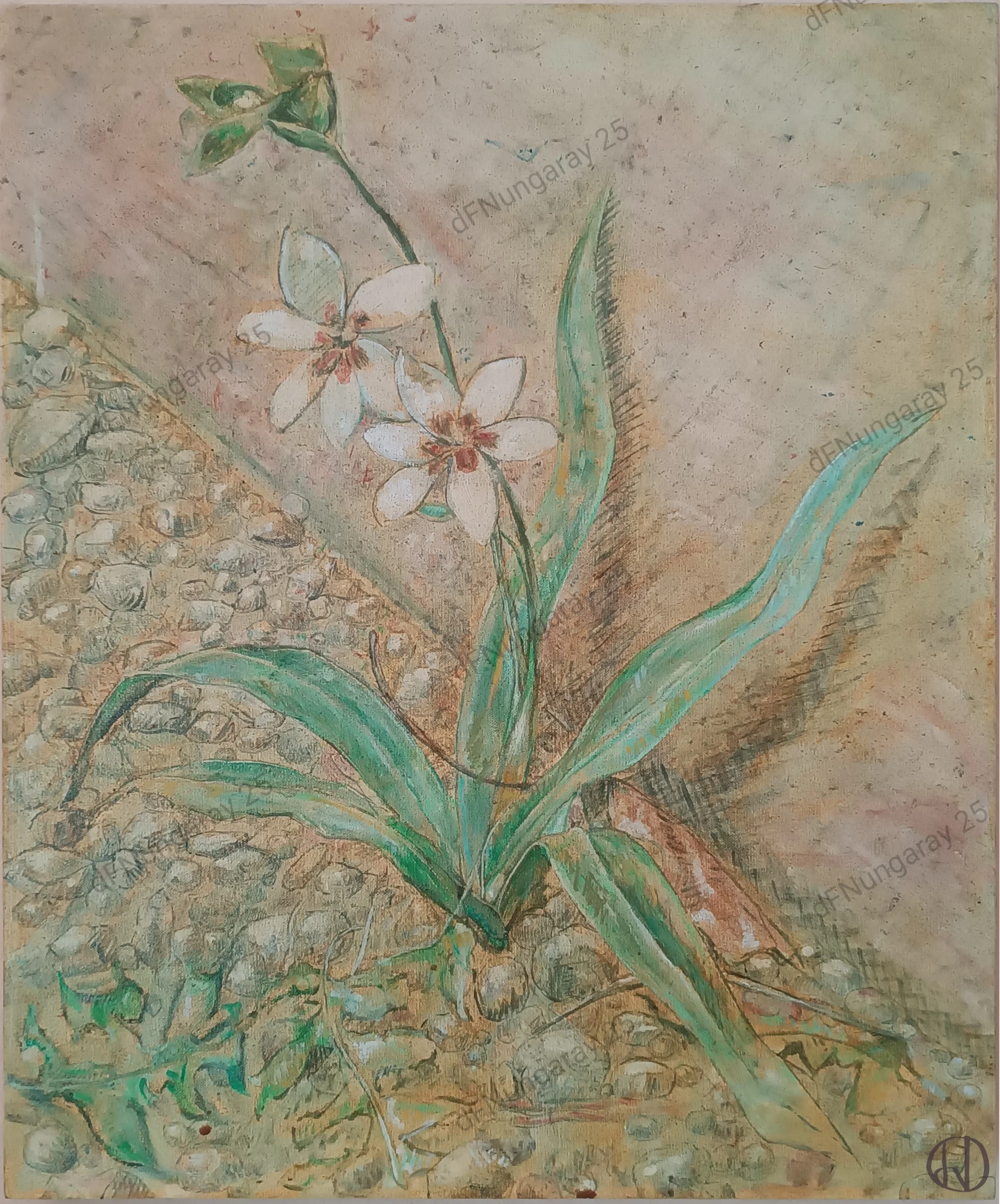 Oil painting: "Las Flores de Japón"